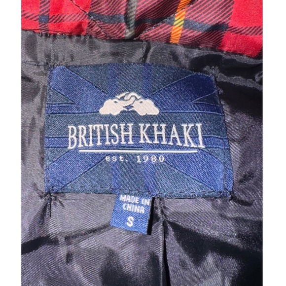 British Khaki Women Quilted Plaid Vest Red Black Yellow Pockets Full Zip Size S - Picture 6 of 10